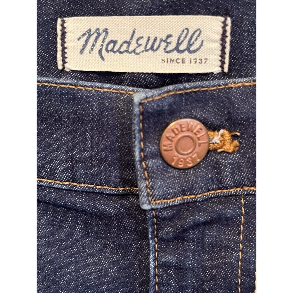 Madewell High Riser Skinny Raw Hem Stretch Denim Jeans Womens 6/28 Blue Classic - Picture 4 of 7